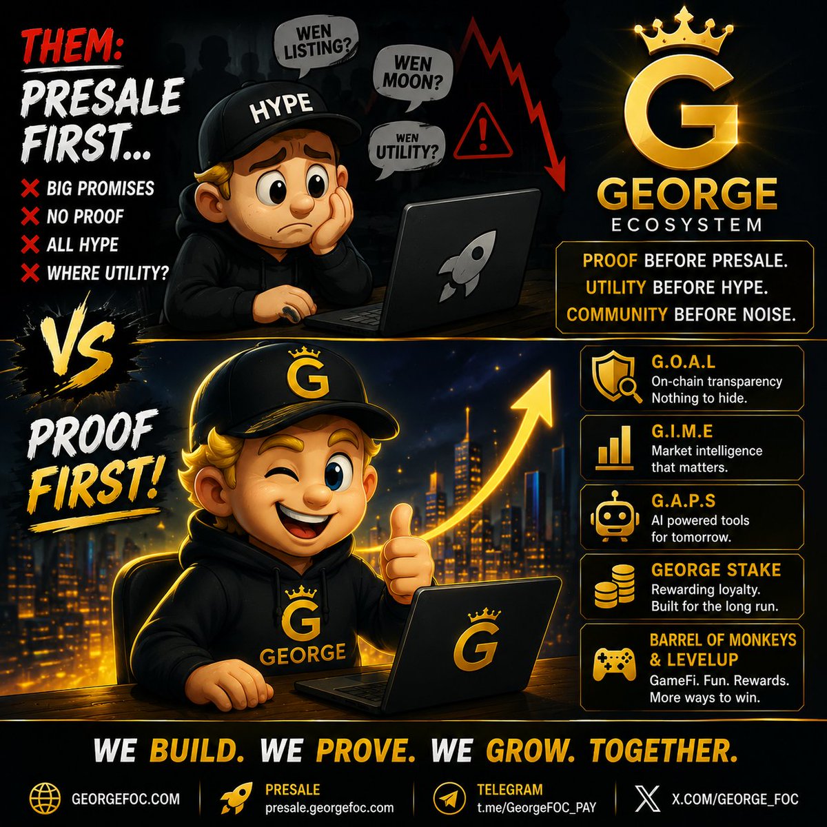 BIGWIZfa's tweet photo. Something for guys...
 Every cycle has two kinds of projects.
🔴 Those that ask for trust before showing results.
🟢 Those that build first, prove their value, and let the work speak for itself.
George Ecosystem is choosing the second path. https://t.co/coDEWj10C6