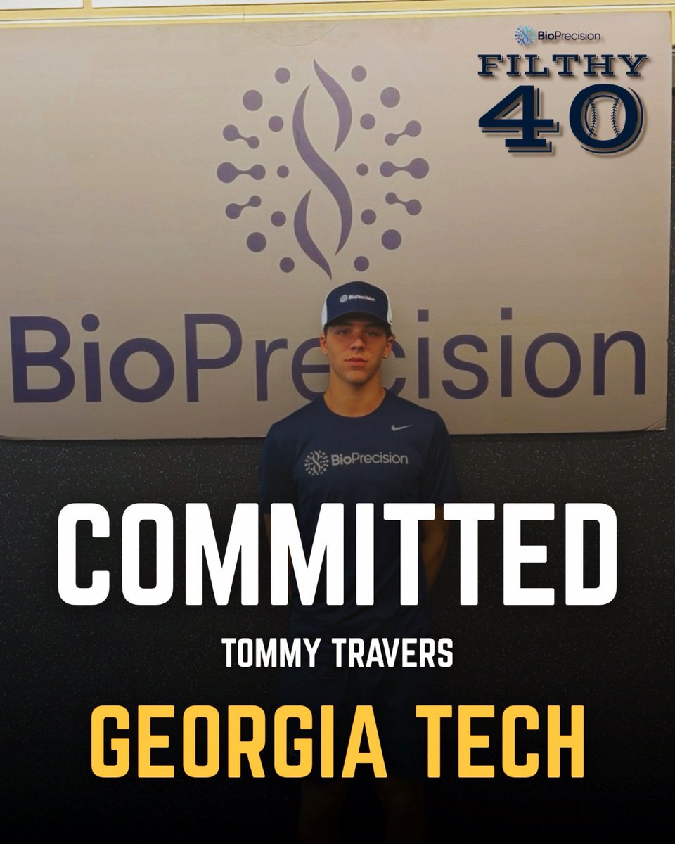 BioPrecisionLLC's tweet photo. Congrats to #Filthy40 Invitee Tommy Travers on announcing his commitment to Georgia Tech! https://t.co/dwLBLTFBsS