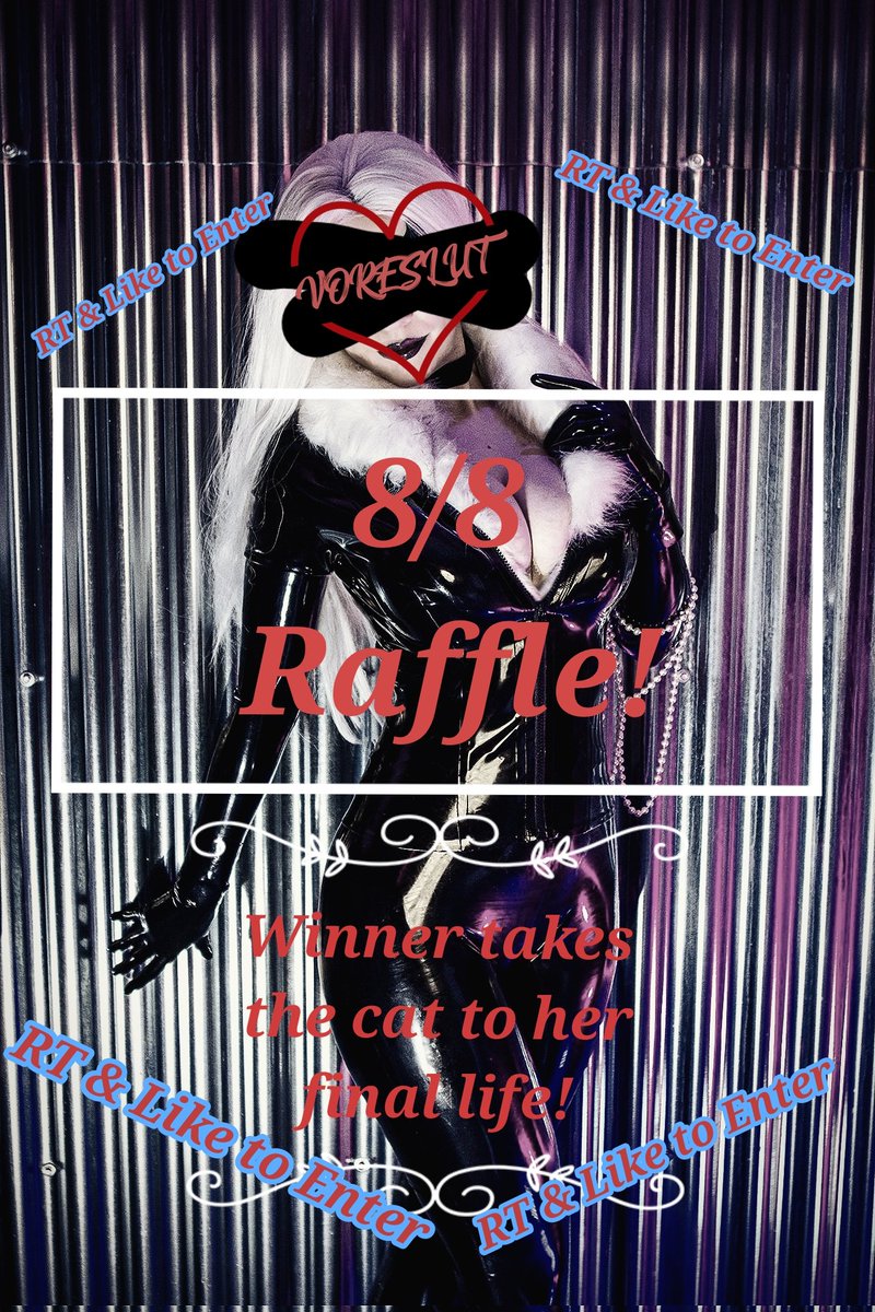 EatMyAshole's tweet photo. #VoreDay

So. For 8/8 this year I will be subjecting myself to the degradation of a raffle.

For one of you lovely degenerates to own 6 of my remaining 7 lives.

With possible #PermaVore

Like &amp; RT to enter. 

One will be chosen on 8/8.

Failure to claim will result in forfeit https://t.co/8fYIvacnIz