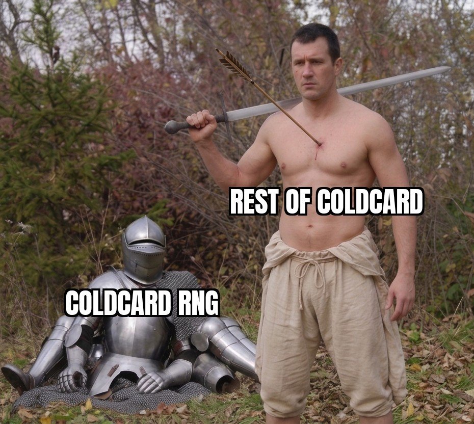 csuwildcat's tweet photo. Explaining the Coldcard bug in the most distilled memetic form: https://t.co/gNw5DsZFqD