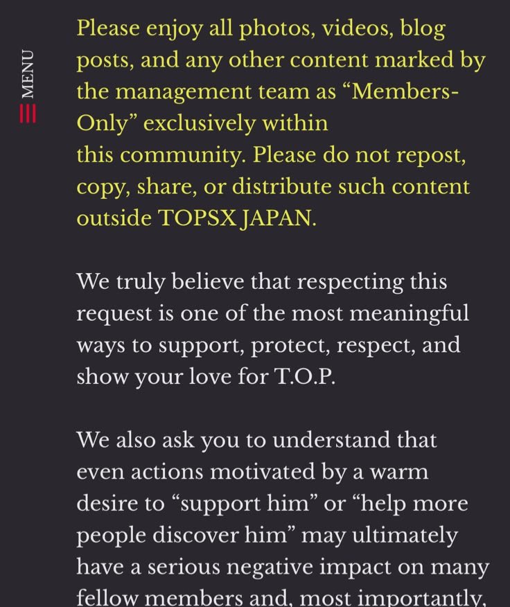 CSHINDO_'s tweet photo. Regarding the paid membership content, please do not share or redistribute it. 
Let’s respect T.O.P &amp; other TOPSX members by protecting the exclusive content and supporting the community with consideration. Thank you for your understanding.

#choiseunghyun https://t.co/WTq7PcO0WQ