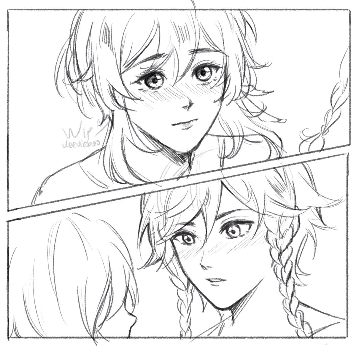 Deevieboo's tweet photo. just realized, still have this 2025 wip of my most precious old otp #Venlumi 😩🫶🏻 https://t.co/Ml9DOWacv9