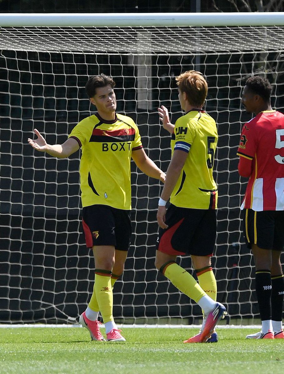 WatfordFC's tweet photo. We were 1-0 winners over Brentford in a friendly at the Bees' training ground today.

Kjerrumgaard scored from a penalty that was won by the returning Irankunda 👏 https://t.co/cjuRtqDc4B