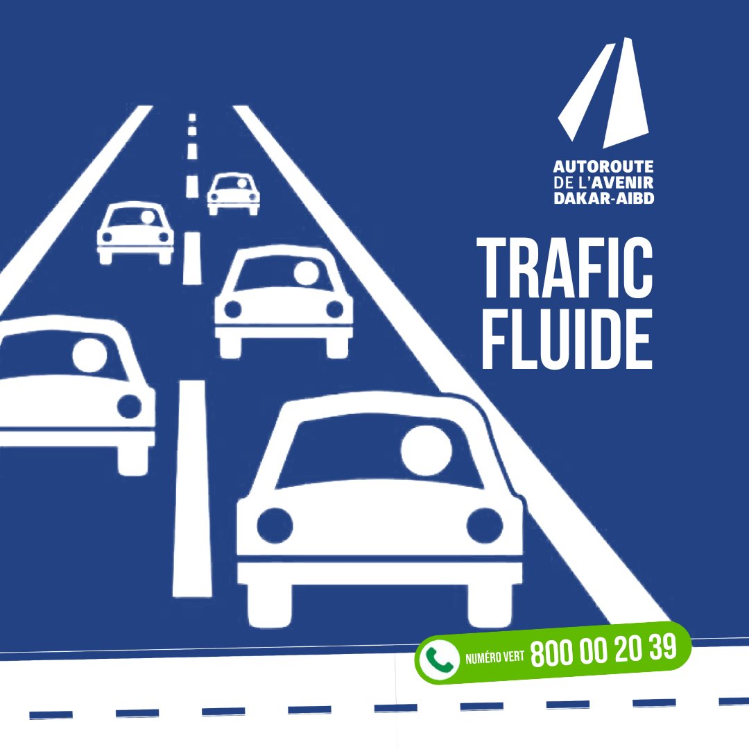 autorouteavenir's tweet photo. [01  Août 2026 | 09:00] Retour à la normale ✅
Les conditions de circulation sur l'#Autoroute dans le sens #AIBD-#DAKAR sont revenues à la normale 🚙🚛🚌. 
Merci de votre compréhension et de votre fidélité.
#SécuritéRoutière #SecaacSa #alertetraficADDA #Senegal @Dkaeroport # https://t.co/ojbqE6hYmB