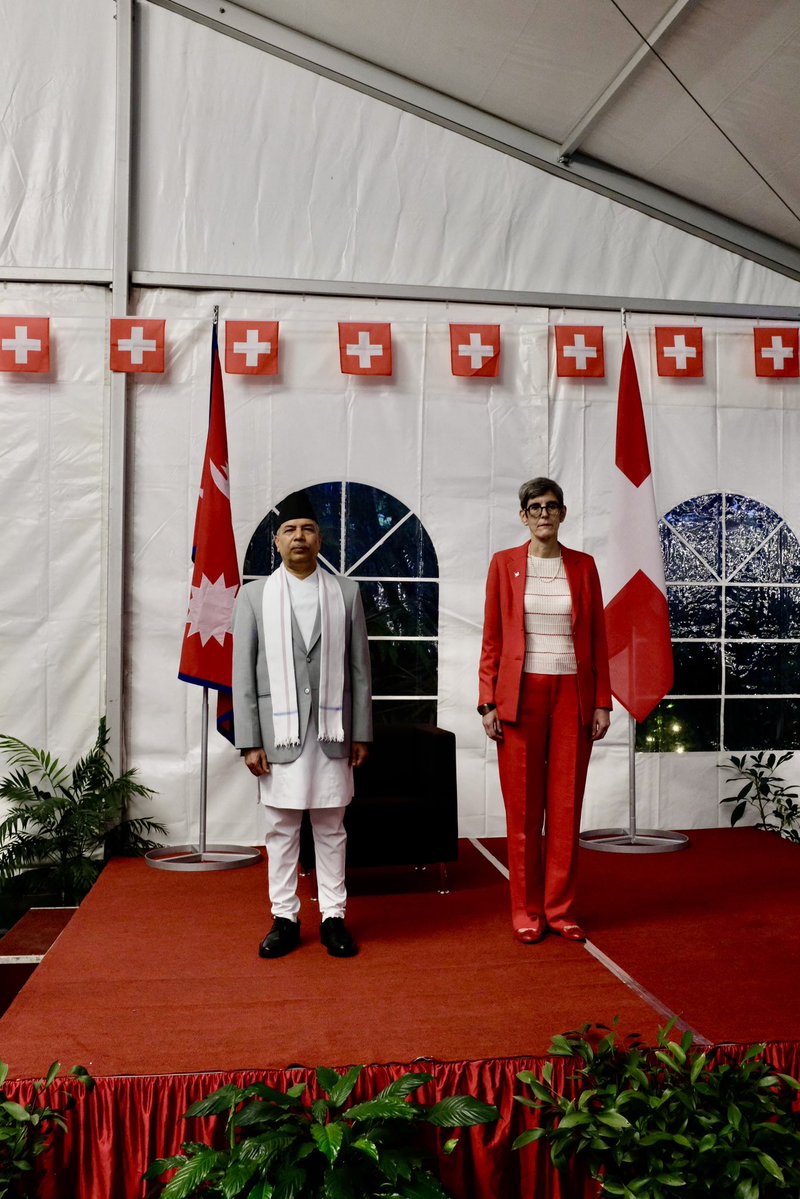 SwissAmbNepal's tweet photo. Happy Swiss National Day!
Today, we celebrate Switzerland and also mark 70 years of diplomatic relations between Switzerland and Nepal. We thank all our partners and friends for contributing to the longstanding ties of friendship and cooperation between our two countries. https://t.co/GYs83AvEep
