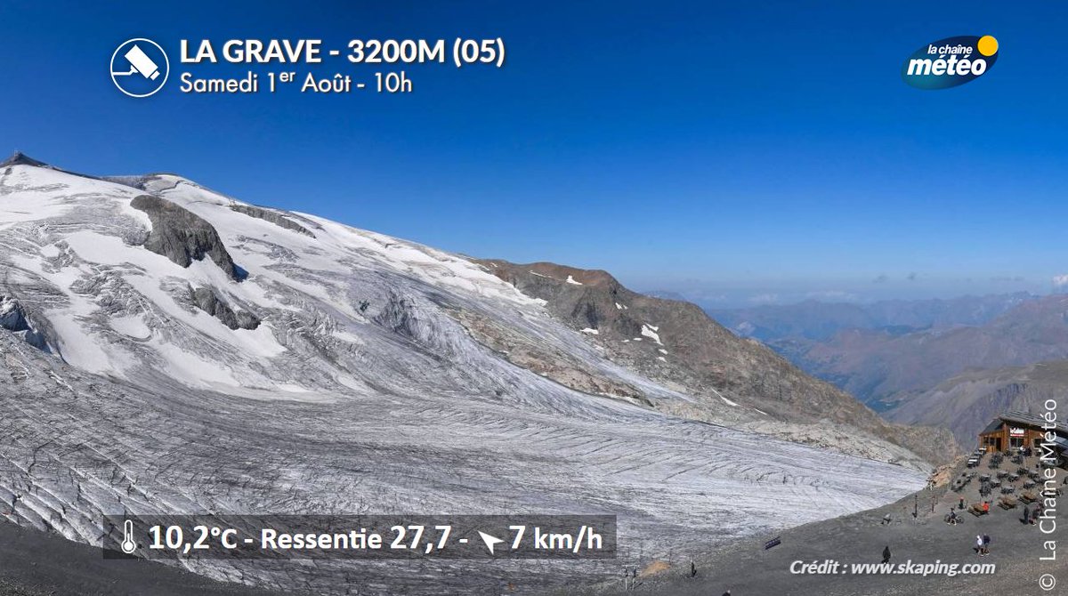 lachainemeteo's tweet photo. Cet été 2026 est catastrophique pour les #glaciers 🏔️alpins : avec un 📈🌡️isotherme 0°C qui dépasse régulièrement les 4 000 mètres, même les plus hauts sommets subissent des températures positives. Cette chaleur accélère fortement la fonte de la neige et de la #glace. https://t.co/g4wHRHqdza