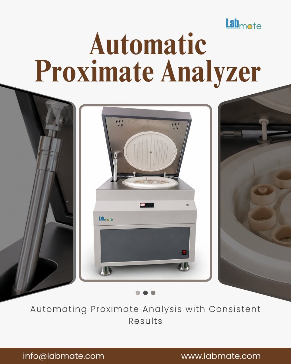 labmateINC's tweet photo. Automatic Proximate Analyzer LMAPA-A100: 19 samples/batch ✅ furnace up to 1000°C ✅ 0.02% RSD precision ✅ real-time data display. Built for coal & biomass fuel testing.
info@labmate.com
Learn more :https://t.co/NCeFXyIun4
#Labmate #ProximateAnalyzer #CoalTesting https://t.co/31loGCu2qF