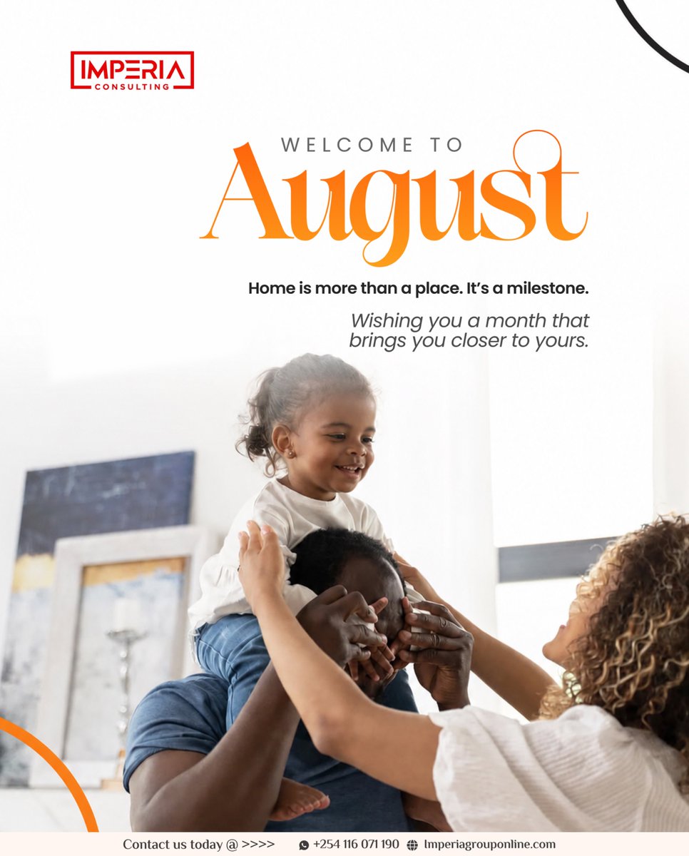 ImperiaC_'s tweet photo. Every new month is another opportunity to move closer to the life you’ve been building.

This August, may every step you take bring you closer to a place you can truly call home.
Happy New Month from all of us at Imperia Consulting.

#HappyNewMonth #ImperiaConsulting #RealEstate https://t.co/bFSR25GpkG