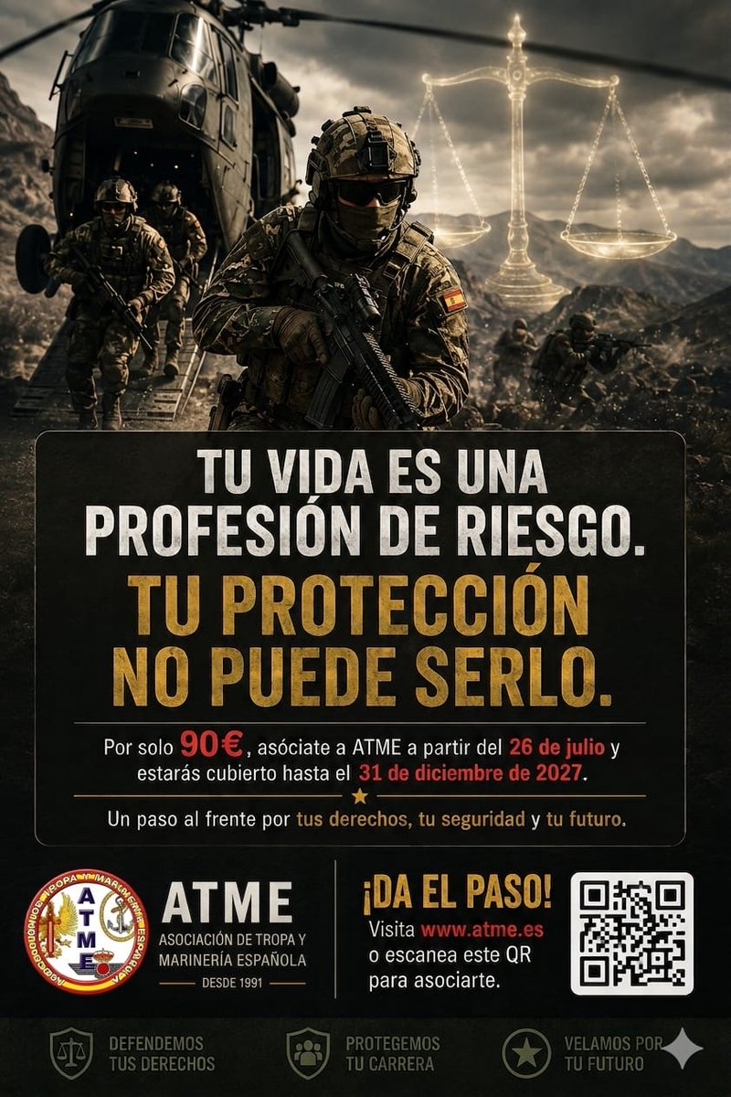 _ATME's tweet photo. 2⃣Afiliarte a @_ATME es dar un paso al frente. Es decir basta. Es fortalecer una voz colectiva que no se doblega y que defiende tu carrera, tu futuro y tu dignidad profesional.
La fuerza de la tropa y marinería está en su unión.
https://t.co/cDQvXxjRma
#ATMEactua #FAS https://t.co/518wmfe2NZ