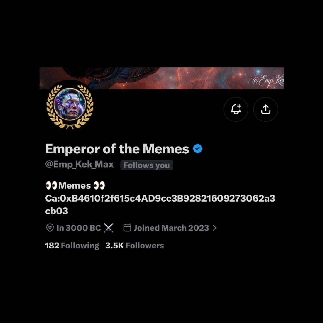 WhaleInsider's tweet photo. JUST IN: Elon mentions Kekius Maximus, for the first time in over a year, under a post by a $KEKIUS team member. https://t.co/OzsOOZsbOW
