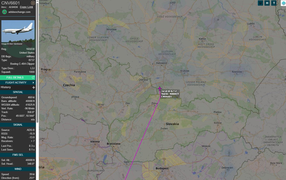 PolishMilRadar's tweet photo. 📅 01.08 🕘 11:08LT - 🇺🇸✈️ Boeing C-40A Clipper #USNavy leci do Gdańska 🇵🇱
Z bazy Naval Air Station Sigonella #LICZ we Włoszech 🇮🇹 do Gdańska #EPGD leci ✈️ #CNV6601 Boeing C-40A Clipper "165830" Lotnictwa Marynarki Wojennej Stanów Zjednoczonych #USNavy 🇺🇸. Samolot utrzymuje wysokość przelotową 40 000 stóp (12 192 metrów).
🔗 https://t.co/FZQhfGjpaf
#POLMILRADAR
