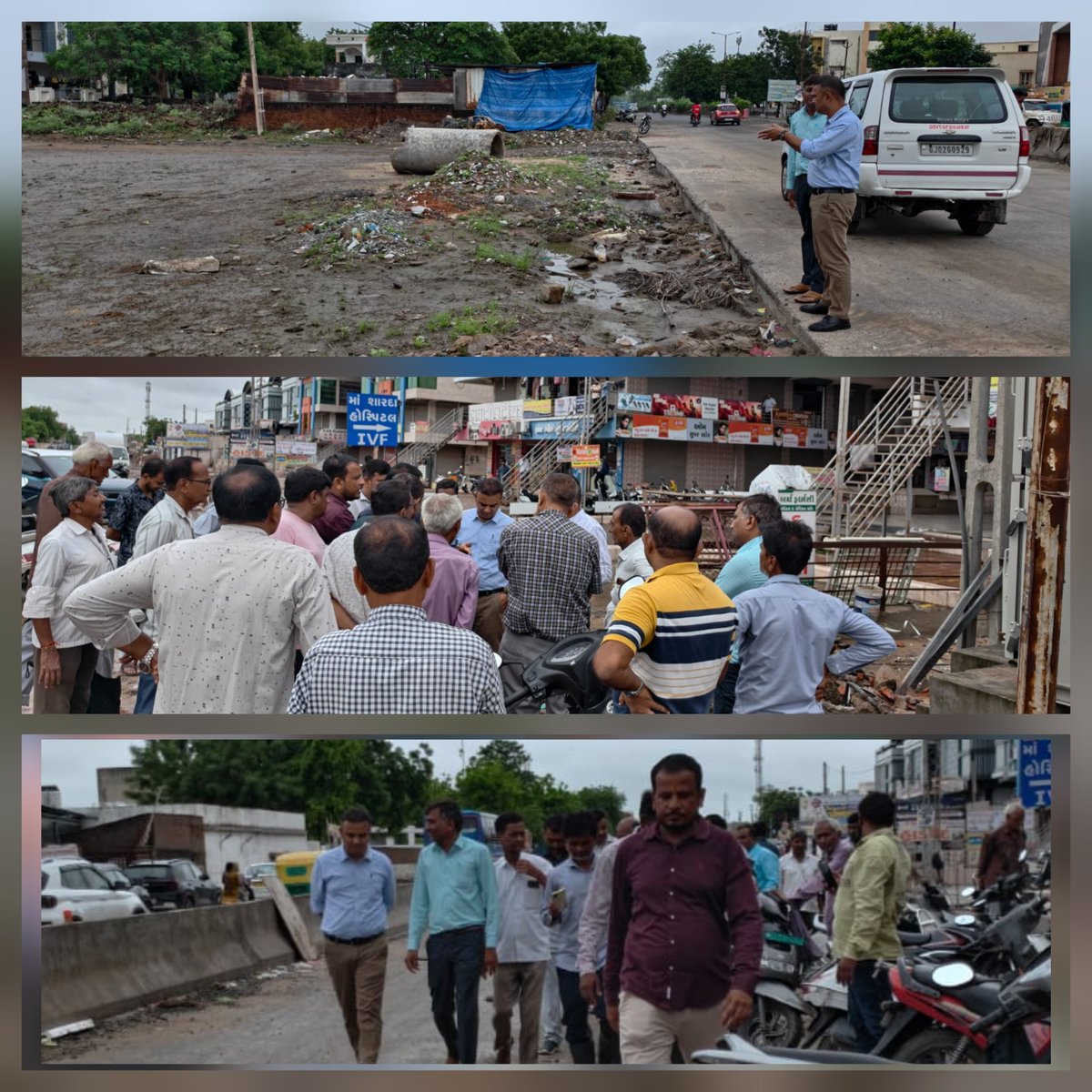 mamkadi's tweet photo. આજ રોજ કડી તાલુકાના કડી જકાતનાકા વિસ્તારથી નાની કડી વિસ્તારમાં વરસાદી પાણીના નિકાલ માટે કડી નગરપાલિકા, આર &amp; બી સ્ટેટ તથા યુ.જી.વી.સી.એલ. ને ઝડપથી કામગીરી પૂર્ણ કરવાની  સૂચનાઓ આપવામાં આવી. https://t.co/xeaQyvqJWg