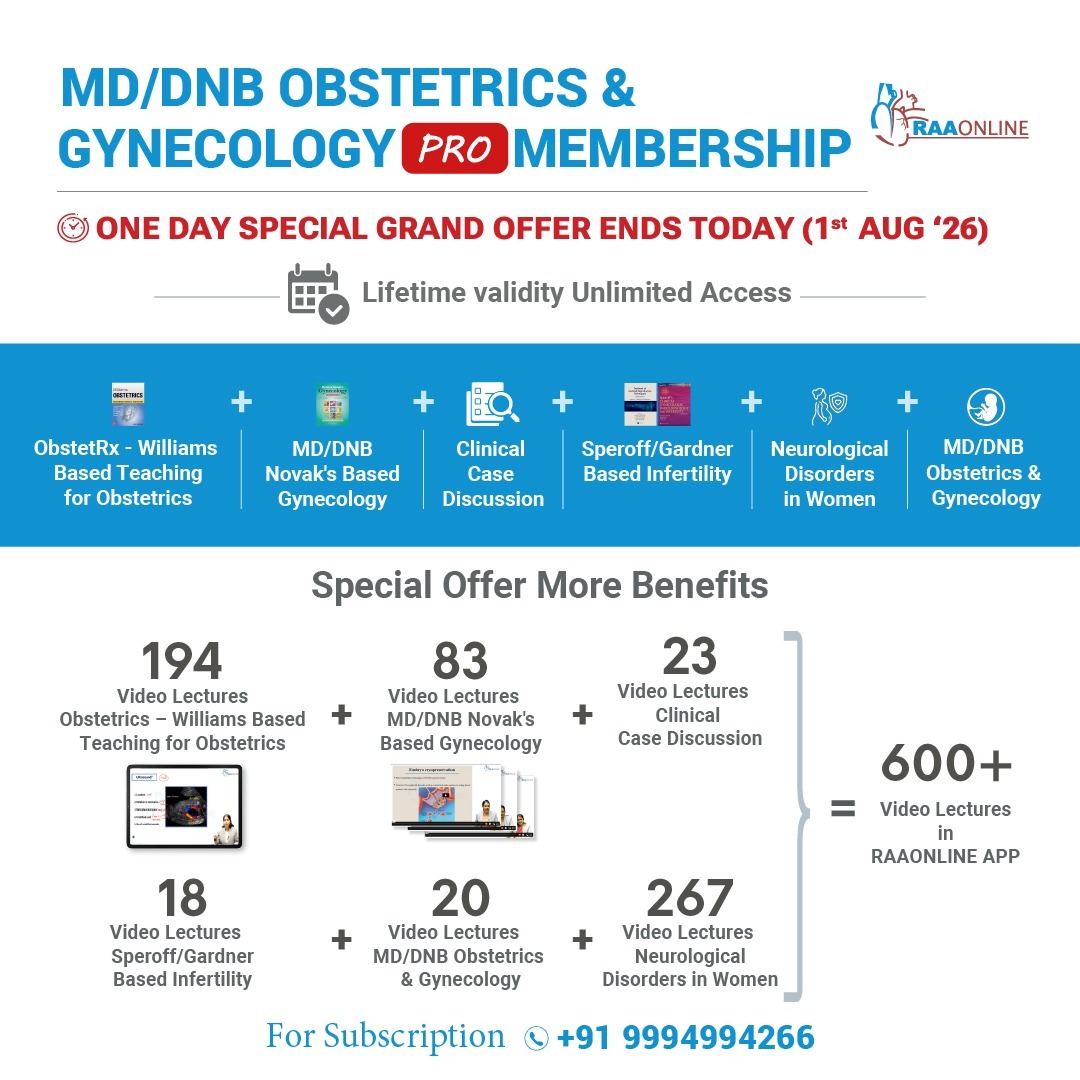 Raaonline's tweet photo. ✨MD/DNB Obstetrics &amp; Gynecology One-Day Grand Offer Ends Today!
👉 Android: https://t.co/fSlaHVpc0T
👉 iOS: https://t.co/oJAMS4dSCa
📞 For More Details: +91-9994994266
#ObstetricsAndGynaecology #MDOBG #DNBObg
#OBGPreparation #MedicalPG #NEETPG #OBGYN #OBG #PROUnlimitedAccess https://t.co/pG5moaeQC5
