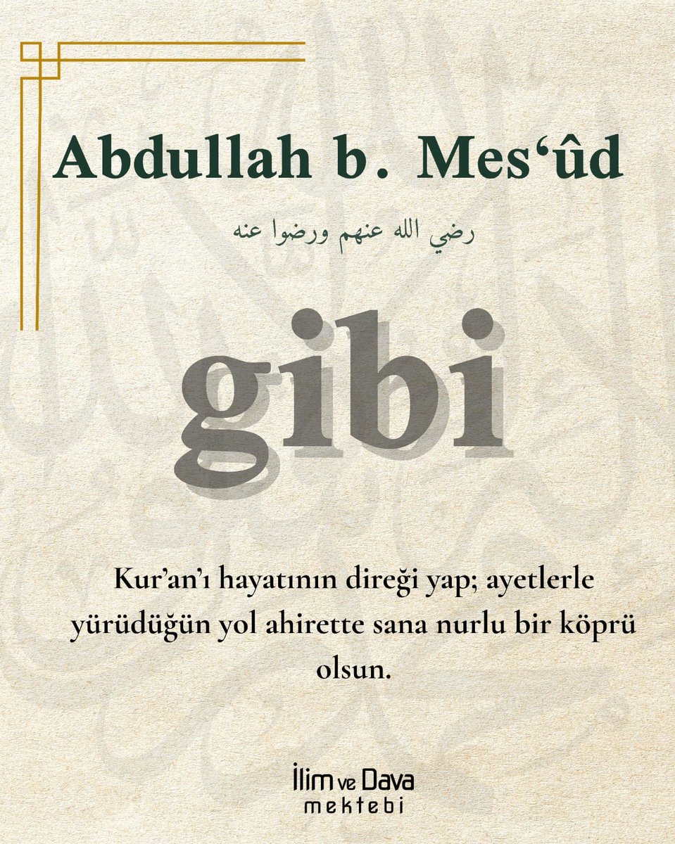 ilimdavamektebi's tweet photo. "GİBİ" SERİSİ -2

✍🏻 "Bu çağın Abdullah'ı da sen ol!"

#SahabeHayatıOkuyorum https://t.co/GGA4SgLcWL