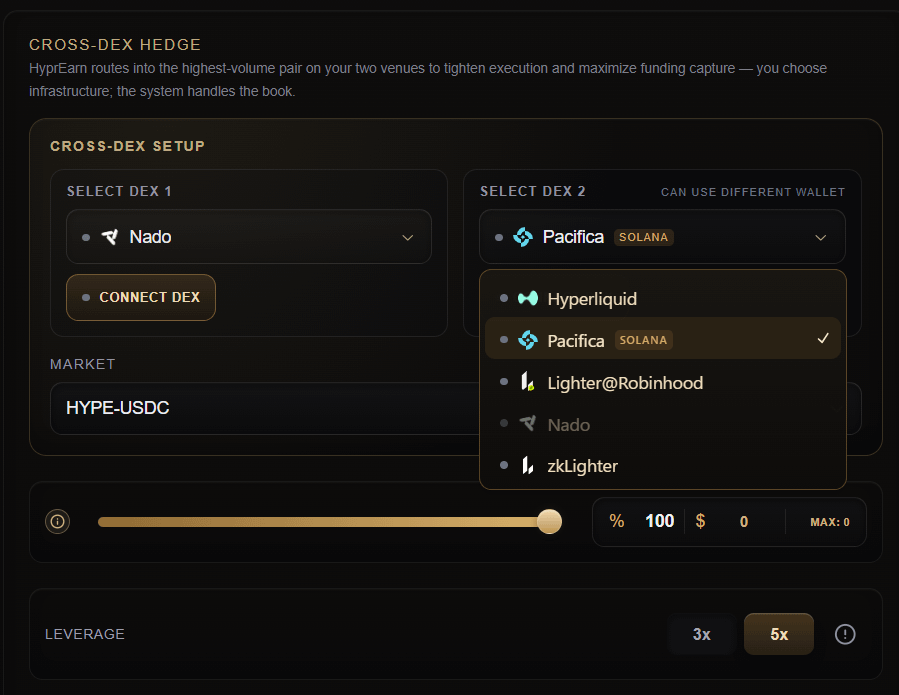 Tom_Degen68's tweet photo. I found a delta-neutral tool on @HyprEarn

Right now I'm hedging a test fund between @nadoHQ and @pacifica_fi

Actually its main product is AI Copilot: it scans markets, funding rates, and volatility across dexs and delivers complete trade ideas. I might try it later. https://t.co/mWmY1fJ31K