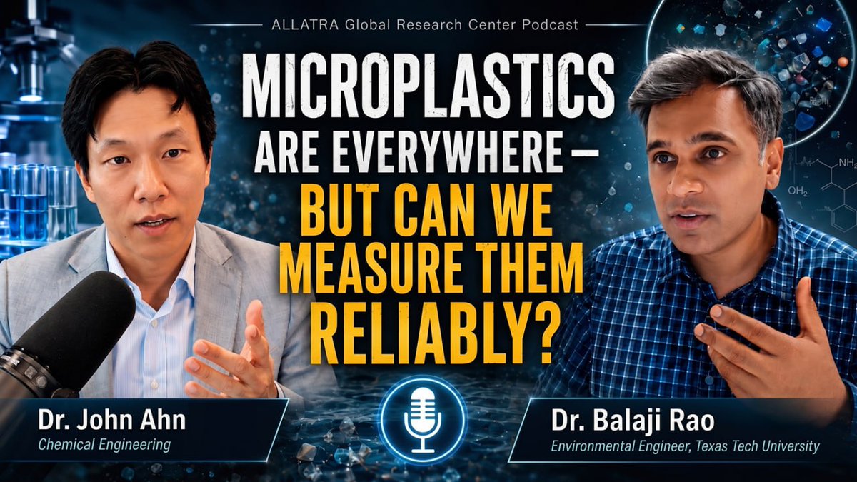 AllatraSweden's tweet photo. Den vetenskapliga utmaningen med att spåra mikroplaster | Dr. Balaji Rao | ALLATRA GRC

I detta avsnitt samtalar Dr. Balaji Rao om de vetenskapliga utmaningarna med att upptäcka, analysera och följa mikro- och nanoplaster i miljön.

Bland de ämnen som diskuteras finns:

• hur Dr. Raos resa från petrokemisk ingenjörsvetenskap till miljöforskning ledde honom till forskning om mikroplaster
• varför komplexa miljöprover, såsom dagvatten, sediment och biosolider, gör det svårt att upptäcka och analysera mikro- och nanoplaster
• vad begreppet "contaminant fate and transport" innebär för plastpartiklar som släpps ut i miljön
• nya analysmetoder för att identifiera och karakterisera mikroplaster i komplexa prov
• varför osäkerheter i mätningar är viktiga för myndigheter, folkhälsan och globala riskbedömningar
• hur vetenskap, teknik och samhället tillsammans kan förbättra övervakningen, minska spridningen och förebygga plastföroreningar.

📣 Samtalet är en del av en pågående intervjuserie som utforskar forskningen kring mikro- och nanoplaster, deras risker och deras framtida konsekvenser för både miljön och människors hälsa.

Podcasten publiceras på ALLATRA Global Research Center (GRC)s plattform.

🟢 Video tillgänglig på Rumble: https://t.co/POXHPFYq5n

🔴 Video tillgänglig på YouTube: https://t.co/aBR12EkTfG

#Mikroplaster #Nanoplaster #BalajiRao #ALLATRAGRC #Miljöforskning #Vetenskap #Plastföroreningar #Folkhälsa #Hållbarhet #Miljö