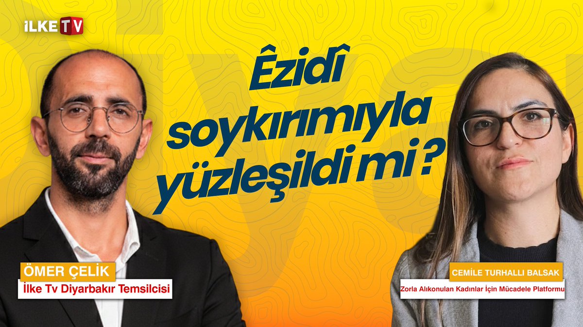 ilketvcomtr's tweet photo. 🔸“73. Ferman” dedikleri soykırım sonrası Ezidiler için 12 yılda neler değişti?
🔸BM ve uluslararası toplum Êzidî soykırımıyla yüzleşti mi?
🔸Soykırımın yıldönümünde Êzidîler dünyadan ne bekliyor?

🗣️Ömer Çelik soruyor; Zorla Alıkonulan Kadınlar İçin Mücadele Platformu’ndan Av. Cemile Turhallı Balsak yanıtlıyor

⏱️Diyarbakır Zamanı saat 22.00'de İlke TV'de

@CemileTurhalli @nucegihan