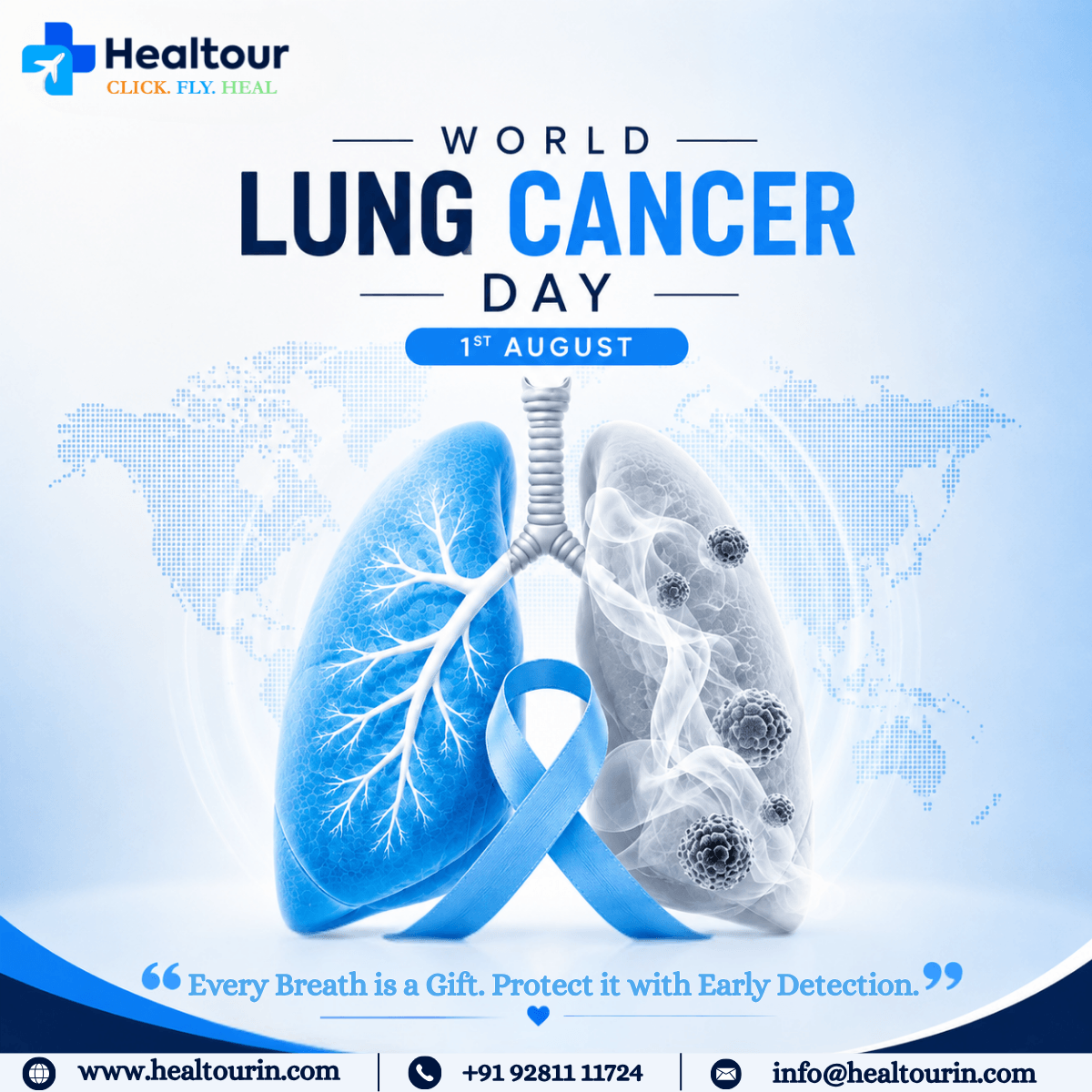 Healtourin's tweet photo. 🫁 World Lung Cancer Day reminds us that early detection saves lives. Every breath matters—know the signs, prioritize screening, and spread awareness. 💙
.
.
#WorldLungCancerDay #LungCancerAwareness #EarlyDetection https://t.co/HZS2uKeNo4