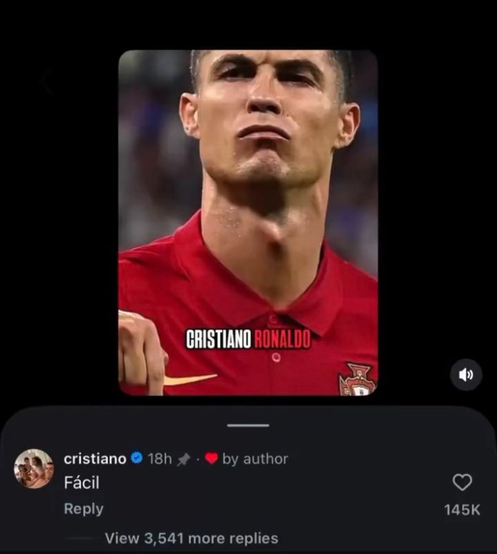 TouchnineX_'s tweet photo. 🚨 𝗗𝗜𝗗 𝗬𝗢𝗨 𝗞𝗡𝗢𝗪: Cristiano Ronaldo has now made more Instagram Reel comments (6) targeting his rival Leo Messi, than he has scored knockout-stage goals for Portugal (4) in his 23-year international career. 😳✅ https://t.co/ECgmGDaIoi