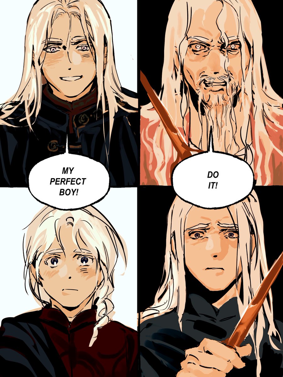 ergosum_public's tweet photo. rhaegar and aerys - where does the human end and where does the monster begin?
#asoiaf https://t.co/VC6VC2qO97
