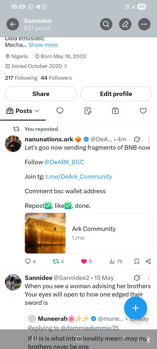 Sannidee2's tweet photo. @DeARKdev @DeARK_BSC Here chief https://t.co/vwnpM0Av61