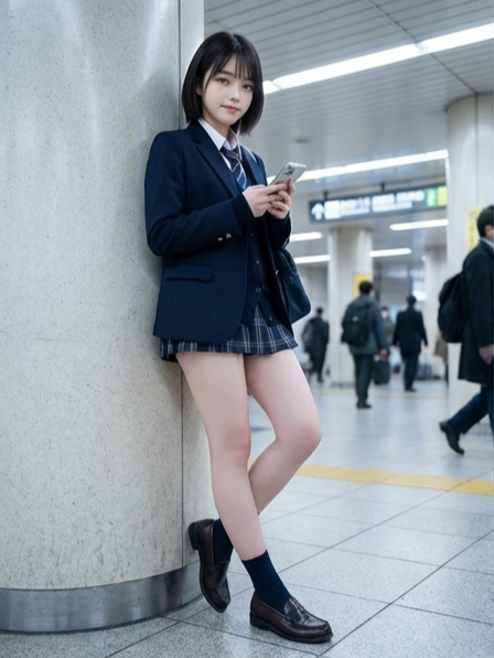 Yurilunax_Sub's tweet photo. 駅でスマホを見ながらひと息📱
階段を降りて今日も帰り道🚶
待ち合わせまで少しだけのんびり🌆
みんなは今日どんな一日だった？✨

#放課後ゆりあ https://t.co/8aG86xVYPS
