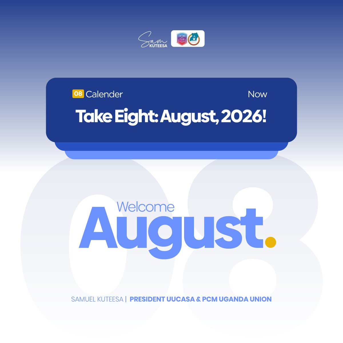 Smlkuteesa_Ug's tweet photo. Welcome to August. As we step into a new month, let us lead with purpose, pursue excellence in our academics and careers, and remain anchored in faith. Wishing you a month of breakthrough and continuous growth.

 #NewMonth #Leadership #August2026 https://t.co/l9CJb1QPkj