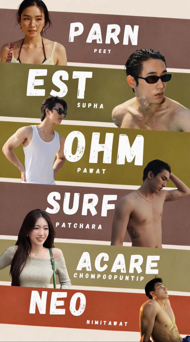 SurfNLoveHQ's tweet photo. 𓆉  ⋆｡The wave begins here. Get ready to meet the talented cast behind Surf 'n' Love and the characters you'll soon fall in love with. ⸜♡⸝ 𓂃𓈒𓏸 𓇼

#SurfNLove #est_rvp #ohmpawat #parnpeet #acare_ct  #Swensurf #neo_neos #SurfNLoveSeries https://t.co/Abf55NZK5S