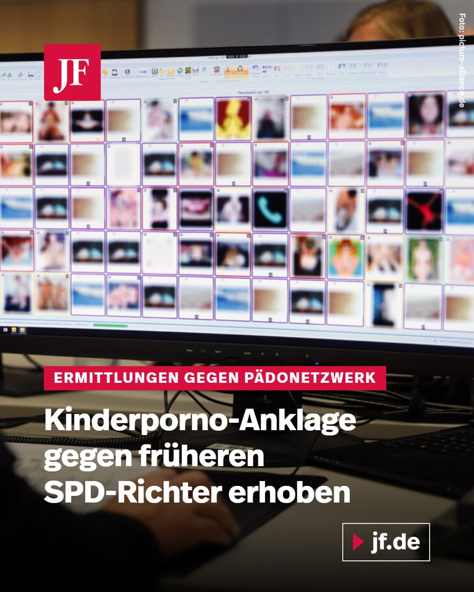 jungefreiheit's tweet photo. Ermittler finden eine riesige Menge Kinderpornos bei einem ehemaligen SPD-Funktionär und Richter. Doch trotz Anklage bleibt der auf freiem Fuß. Wie kann das sein? 
https://t.co/xP92XCtOXS https://t.co/RRHDlR0jKI
