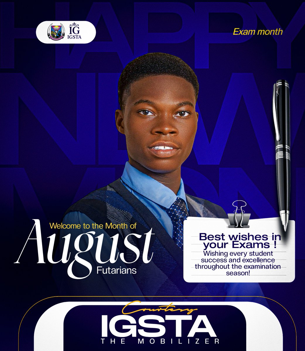 IGSTA_PR's tweet photo. HAPPY NEW MONTH, GREAT FUTARIANS! 💚

Welcome to the month of August!

A new month brings new opportunities, fresh strength, and another chance to move closer to your goals. I encourage every student to remain focused, resilient, and committed to academic excellence.
IGSTA https://t.co/u1zm7E465e