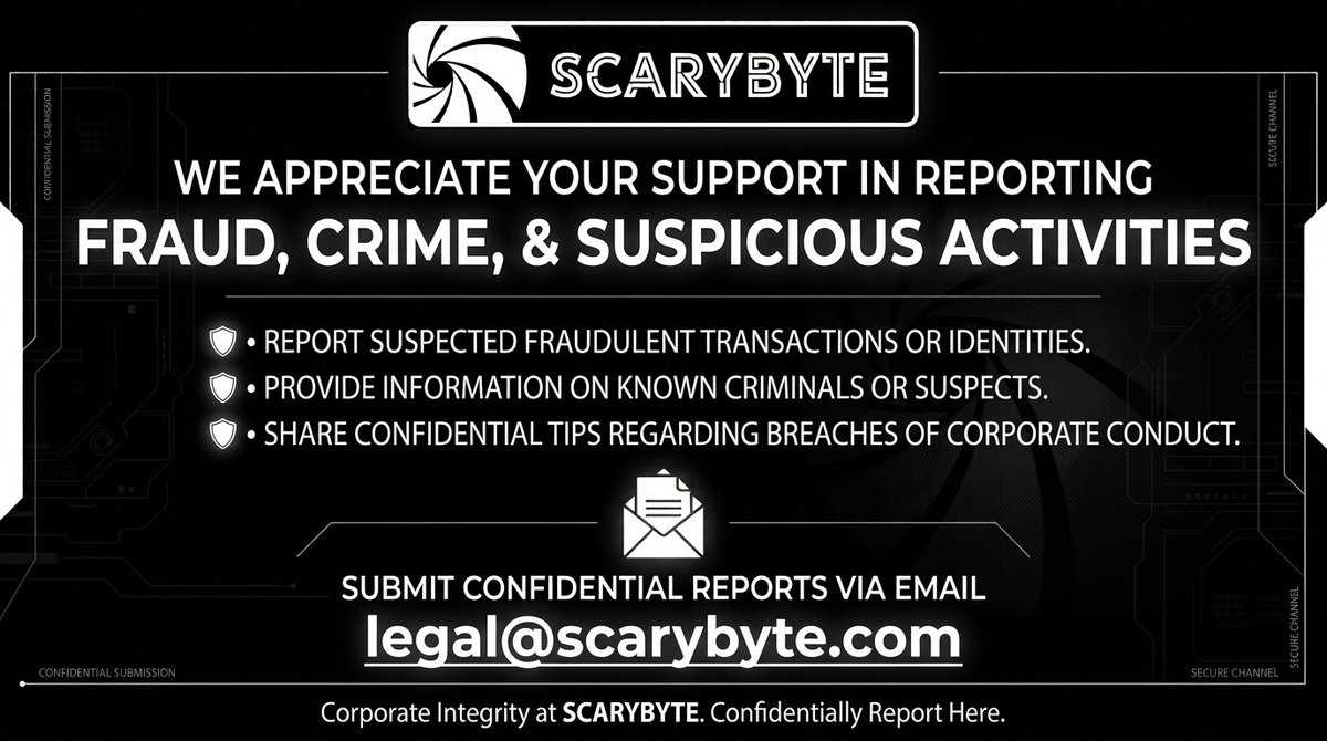 ScaryByteGroup's tweet photo. Have you been a victim of banking fraud, or do you suspect criminal activity?

We approach every case with the utmost seriousness.

Please send your concerns to: legal@scarybyte.com https://t.co/M6QniuNneZ