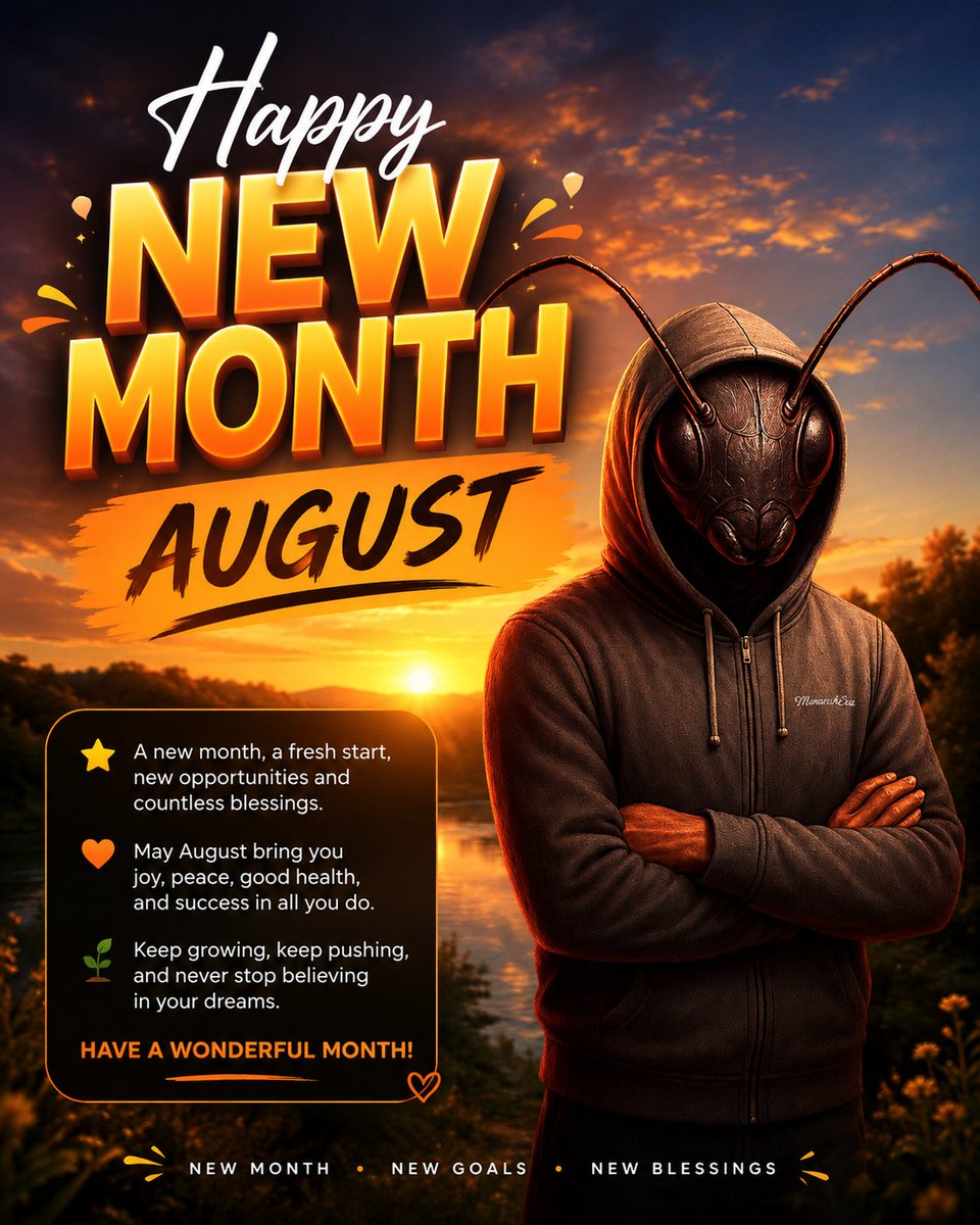 MonarchsEra's tweet photo. Happy New Month, everyone! 🎉

Welcome to August! Here's to another month of learning, supporting one another, and growing together. May this month open new doors, bring meaningful opportunities, and reward every genuine effort. https://t.co/f8653m5yLQ