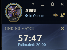 nunubuffs's tweet photo. @RiotPhroxzon Are you fcking joking? The moment I hit wood tier. Ive been sitting in queue for past 3 hours and gotten 1 game in. Thanks riot. https://t.co/lDwgWgNMlv