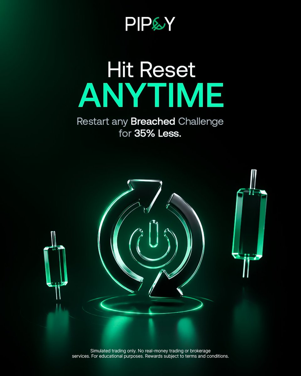 Pipcy_com's tweet photo. Setbacks happen to every trader.

Restart any breached challenge for 35% less.

Head to Pipcy | Prop Trading Firm | Funded Accounts up to $100K  to reset your account today. https://t.co/LVRY6rPFpr