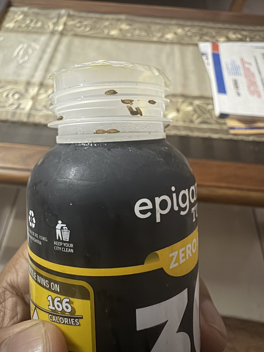 sarthakjgd's tweet photo. I ordered epigamia turbo milkshake from swiggy instamart in Bhubaneswar.
It has dead bugs / insects along the cap threading! Seriously?! @Swiggy @instamart_it
This is gross! 🤢🤮 
I have ordered items in the past and a lot of items come in covered with dust and near expiry date! https://t.co/TmTYSxGVjp