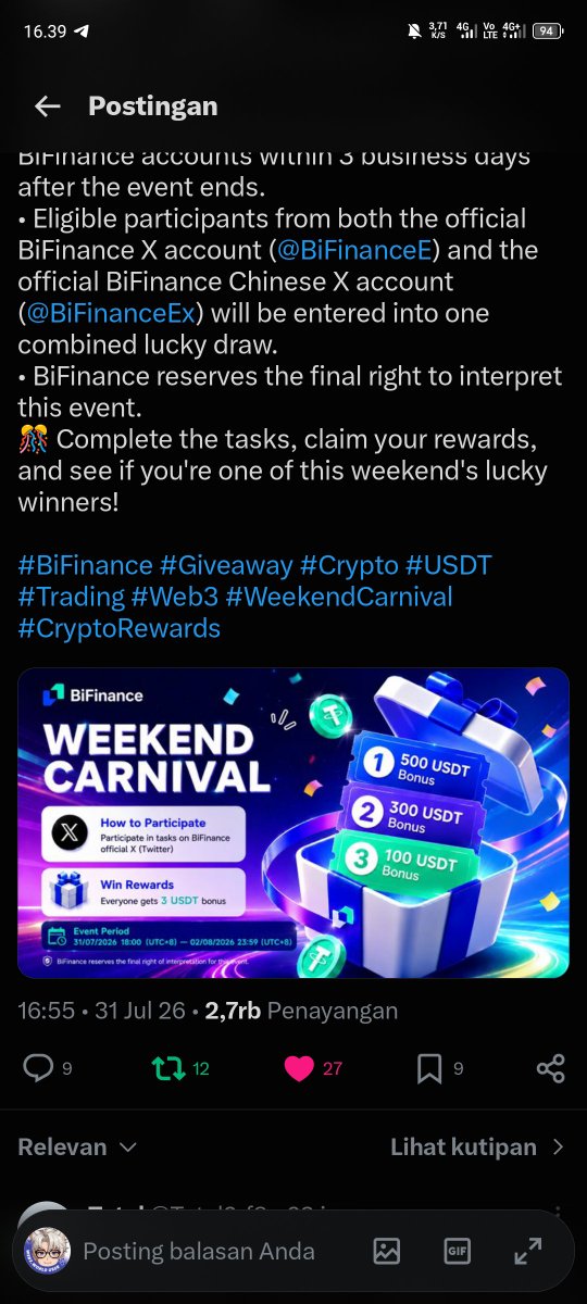 CiheletA's tweet photo. @BiFinanceE Let's go I'm ready use voucher

Uid 5274826 https://t.co/xkGE5PxTzU