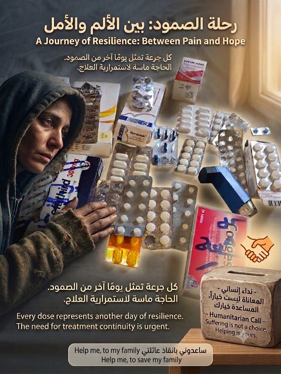 Ali462025's tweet photo. Living in Gaza between war and illness. I can no longer tolerate the wood smoke, my lungs are failing, and we urgently need cooking gas.
​Every medicine here is a daily fight to survive. Please don't leave my family alone in this struggle. 💔
help us👇
​🔗 https://t.co/Aoy6aINwMN https://t.co/OmNOypsLSK