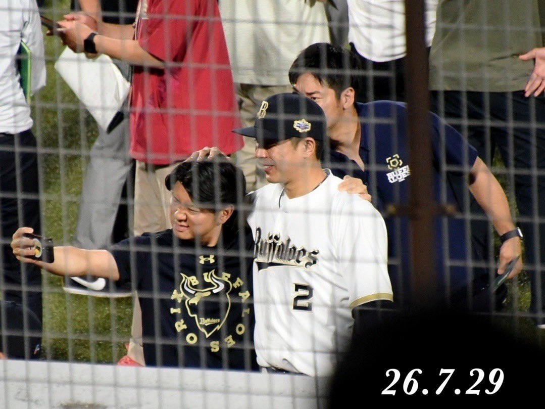 HappyStar003's tweet photo. 26.7.29 プロ野球オールスター@富山🐟✨️
 松山くん、めっちゃ慕ってくれてるやん🤭💕✨️
以上、オールスターの思い出おしまい🔚
#Bs2026
#若月健矢
#orixbuffaloes
#20260729 https://t.co/WTtcurkAUk