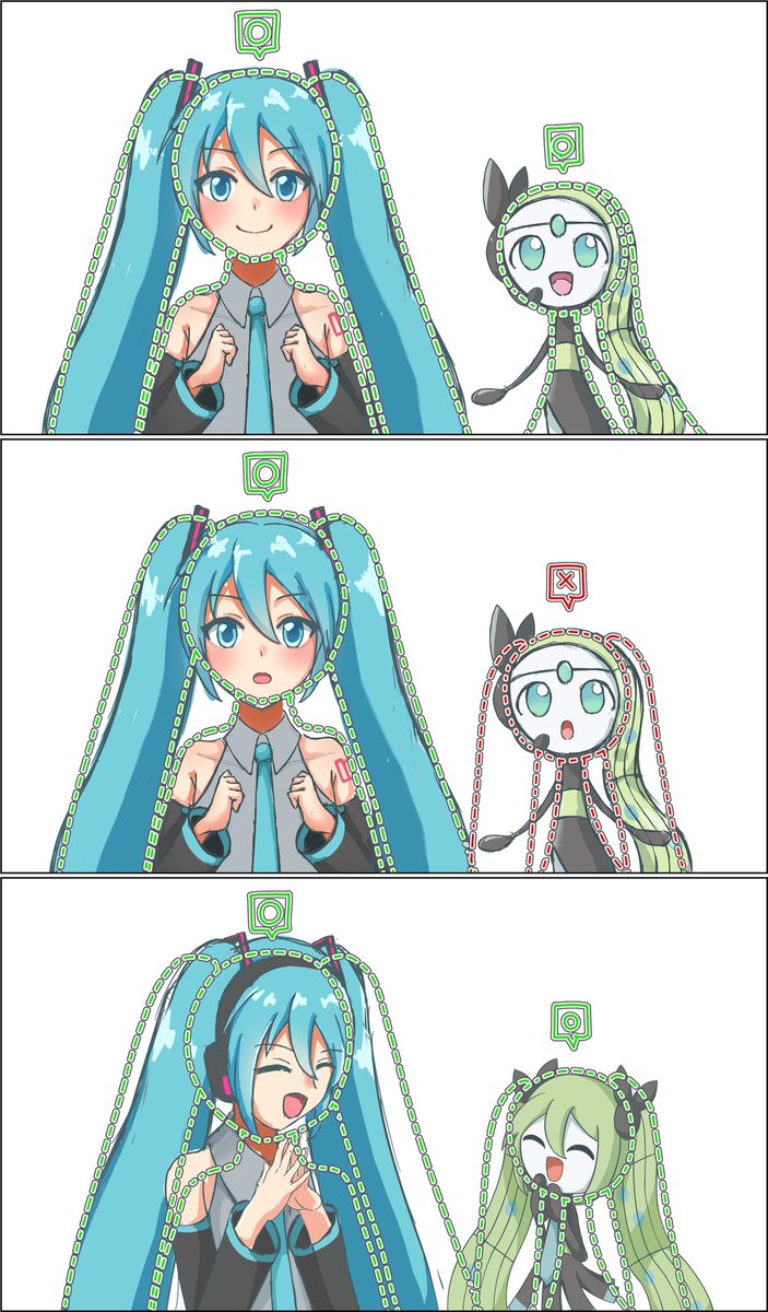 kamu_mikumiku's tweet photo. ミクとメロエッタ(再喝)
 #ポケミク https://t.co/aE6T8DPTZj