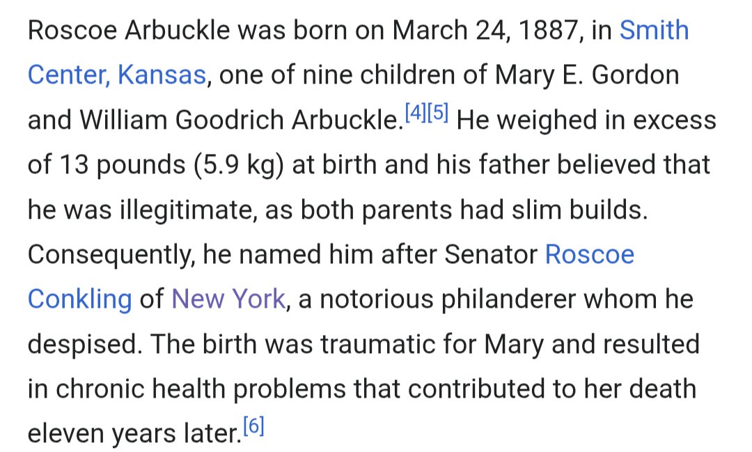 Functydumpty's tweet photo. Did you know that Roscoe Arbuckle was named after Roscoe Conkling because his dad hated him https://t.co/97H1XXZ0ia