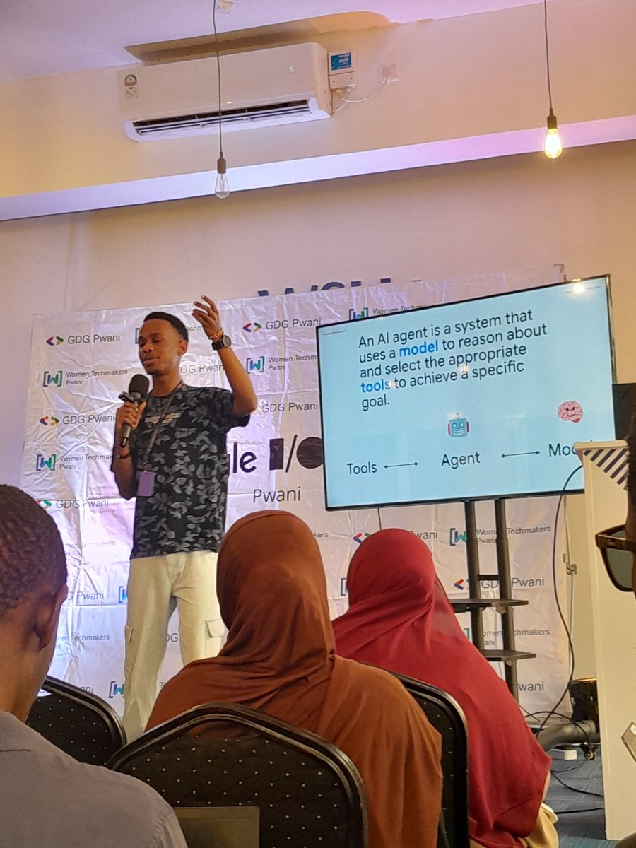 mikespllore's tweet photo. Forth keynote session presented by Kai, it was about deploying a RAG Agent in python using  GCP.

#IOExtendedPwani #GDGPwani #WTMPwani https://t.co/74bF1zQRyD