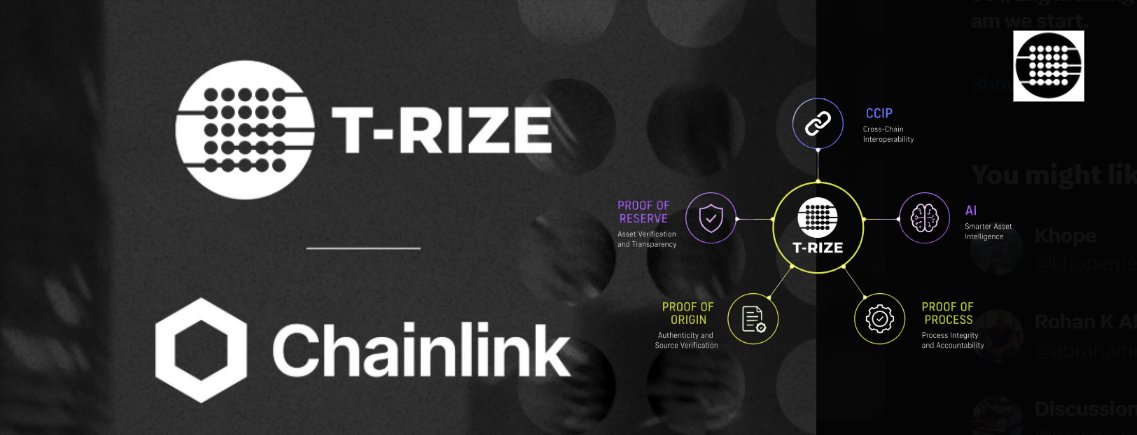smilingbo_pamai's tweet photo. Beyond Tokenization: Why T-RIZE Chose Chainlink  

Everyone’s talking about tokenized real-world assets (RWAs). But the more I looked into the space, the more I realized that tokenization alone isn’t enough.

Institutions need infrastructure they can actually trust. That’s why the @trize_io × @chainlink  partnership caught my attention—it’s not just about tokenizing assets, it’s about building the trust layer that institutional adoption depends on.