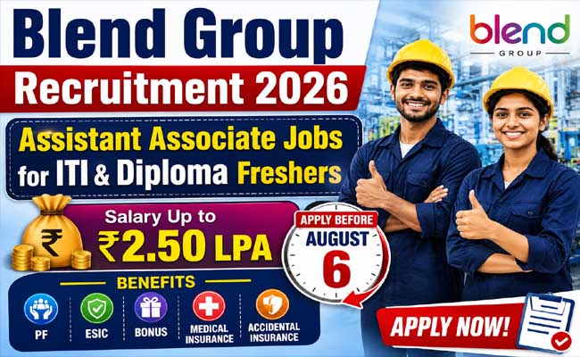 sakshibhavita's tweet photo. Blend Group Recruitment | Assistant Associate Jobs for ITI &amp; Diploma Freshers
https://t.co/U4FDqqH4Z8
#BlendGroup #AssistantAssociate #ITIJobs #DiplomaJobs #ManufacturingRecruitment #CampusRecruitment #JobDrive #WalkinJobs #PrivateJobs #FullTimeJobs #JobsforFreshers #Jobs2026 https://t.co/3LGnZLrbH9
