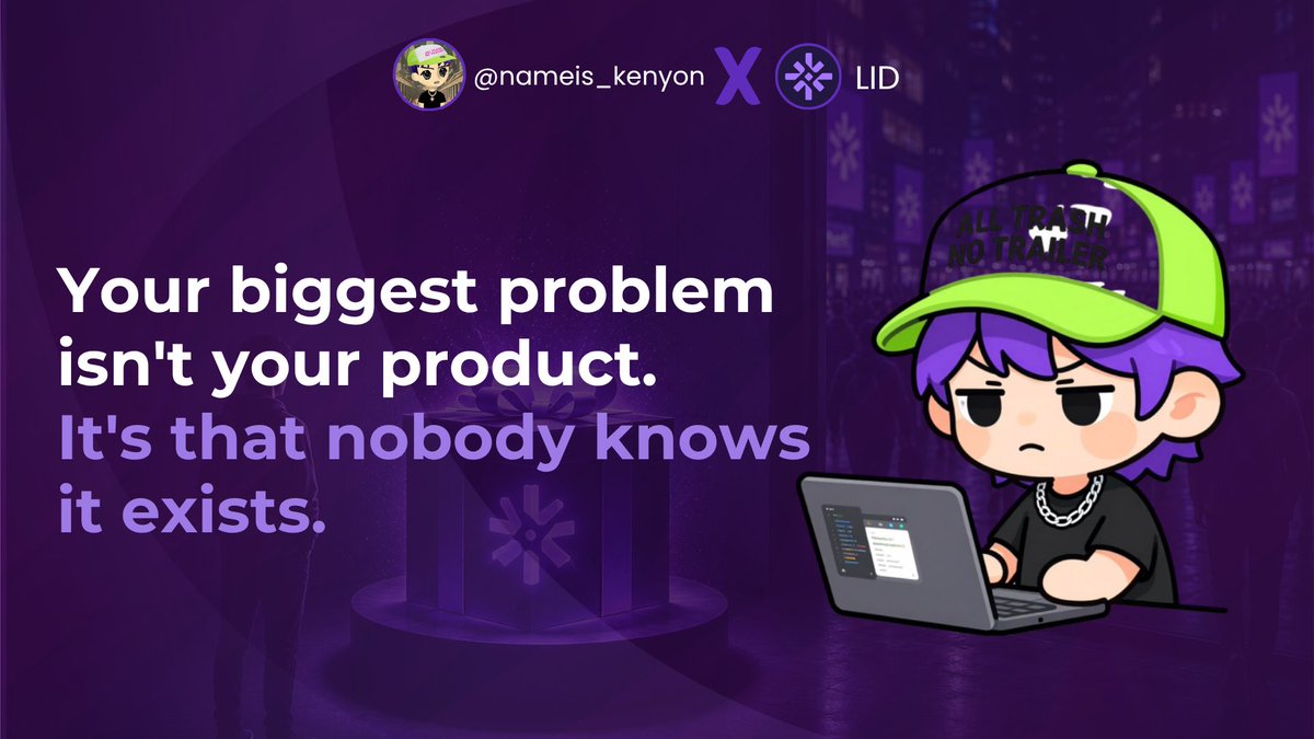 nameis_kenyon's tweet photo. 𝐌𝐨𝐬𝐭 𝐜𝐫𝐞𝐚𝐭𝐨𝐫𝐬 𝐭𝐡𝐢𝐧𝐤 𝐛𝐮𝐢𝐥𝐝𝐢𝐧𝐠 𝐭𝐡𝐞 𝐩𝐫𝐨𝐝𝐮𝐜𝐭 𝐢𝐬 𝐭𝐡𝐞 𝐡𝐚𝐫𝐝𝐞𝐬𝐭 𝐩𝐚𝐫𝐭.

It isn't…

The hardest part starts the moment you hit "Publish."

Because now you have one question to answer:

How do I get people to discover it?

Butt here's the thing...

Your best marketers already exist.

Infact, They've bought your product.

They've used it,

They genuinely love it,

They recommend it to friends,

They mention it in conversations.

They share it in group chats.

They even post about it online.

In other words...

They're already helping you sell.

But the strange part?

They don't get rewarded for it.

So instead of turning happy customers into your biggest growth channel...

Most creators end up; ▼

spending hundreds or even thousands of dollars on ads.

paying influencers.

recruiting a handful of affiliates.

Fighting for attention in crowded algorithms.

All to do what your own customers are already doing naturally.

Doesn't that feel backwards?

So.... What if buying a product automatically unlocked the ability to earn from recommending it?

No affiliate applications.
No approval process.
No dashboards to learn.

Buy, use, refer and earn

That's the idea behind @Lid_onchain 

Instead of treating customers as the end of the sales funnel...

It turns them into the beginning of the next one.

Here's why that changes everything. 🧵