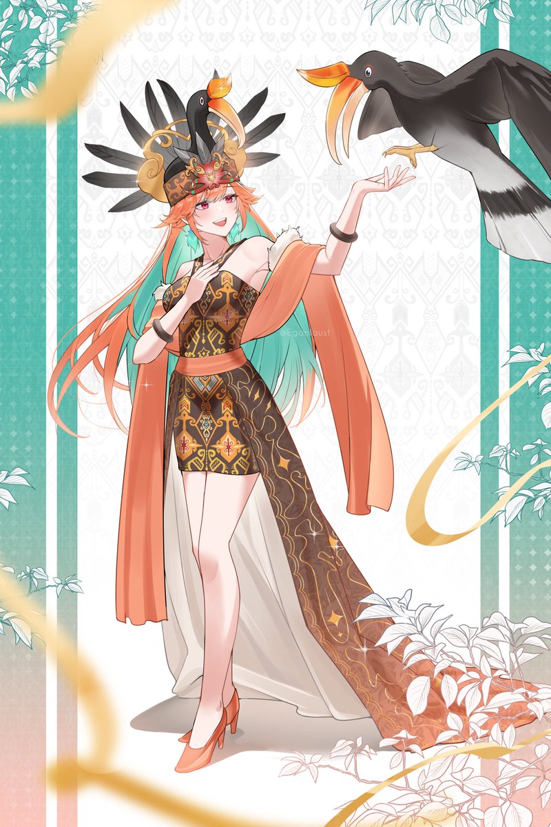 eganfaust's tweet photo. Kiara in Indonesian Cultural Outfit

Though, she is an ID member right? lol

Request by @/wesley
#KFPicasso

This cultural outfit is inspired by Kalimantan, Indonesia, blending its distinctive Tarakan Batik motifs with a modern design. Since Kiara herself is a bird, I - https://t.co/LJTRTpYBVY