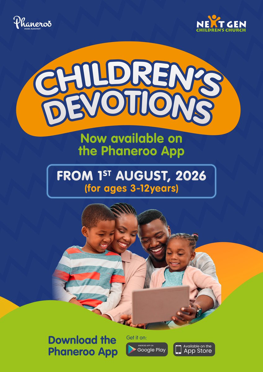 Phanerookampala's tweet photo. 👶🏽THE CHILDREN’S DEVOTIONS 📰

🥳 We are excited to announce that starting Today, 1st August 2026, Children’s devotions for ages 3-12 years are now available on the Phaneroo app. 

📌In the menu section, search for the KIDS CORNER section.

📲 Kindly update your app to the latest version to access it:
Play Store / App Store → “Phaneroo App” → Update

Let’s get our children in the Word too 💜. Update today!

Communications, PMI