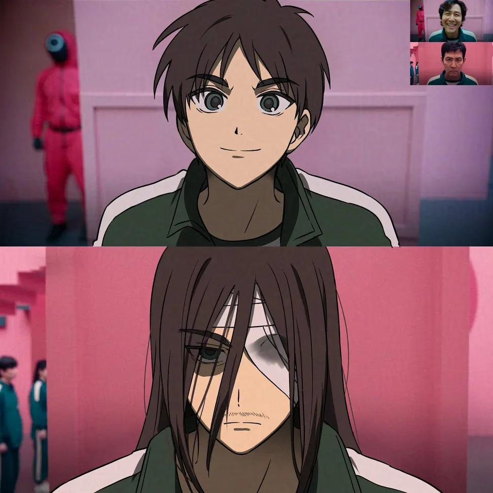 animeVibes_edit's tweet photo. Attack on Titan x Squid Game https://t.co/Xr5hNQFgtB