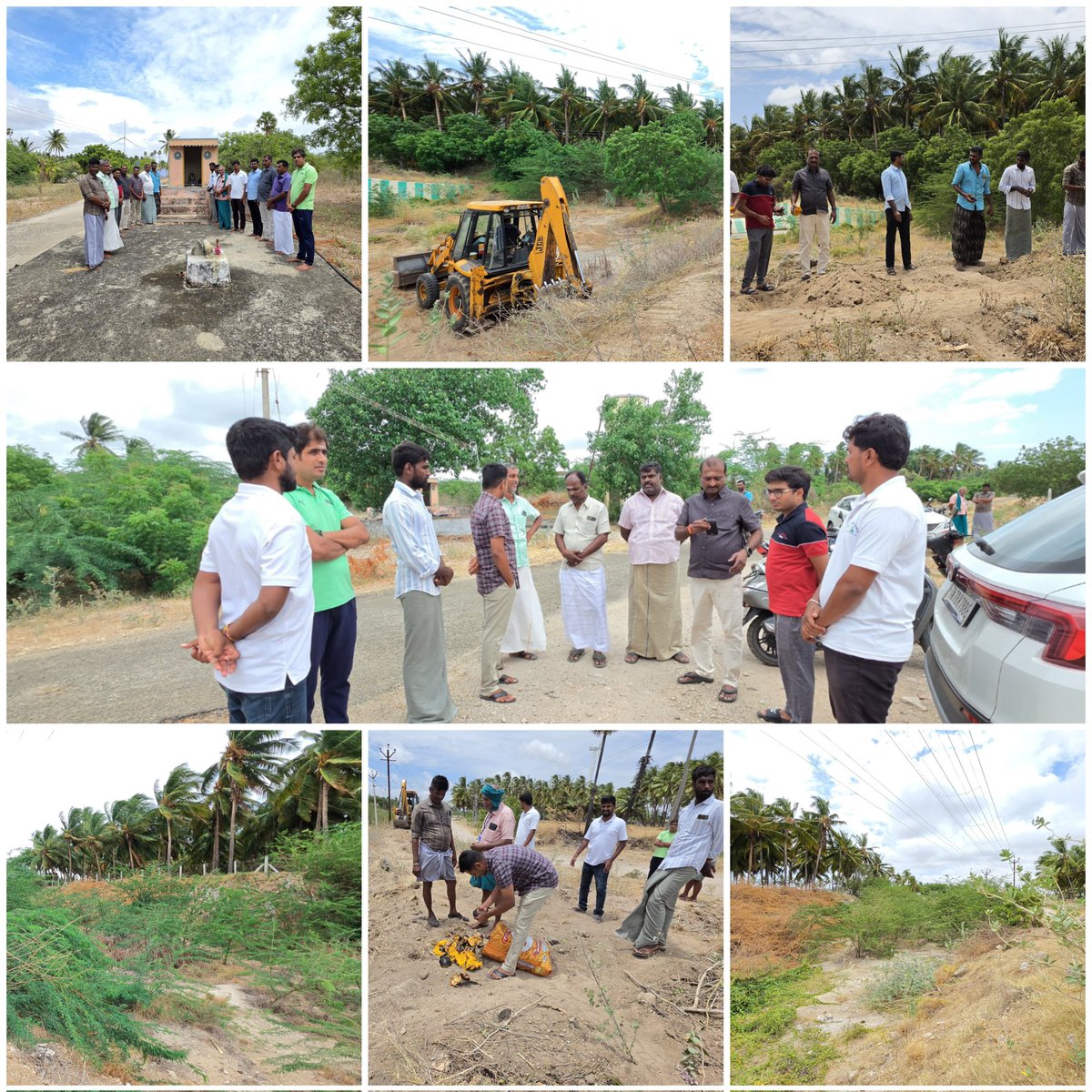 Esha_cbe's tweet photo. Answering @annamalai_k Annas call for environmental protection, today marks the beginning of our August mission🌿
@wtl_dharapuram and @WTL_USA joined hands to remove invasive Seemai Karuvela trees from village water bodies and sow native palm seeds @Kundadam for a greener future. https://t.co/BY6TedFFOa