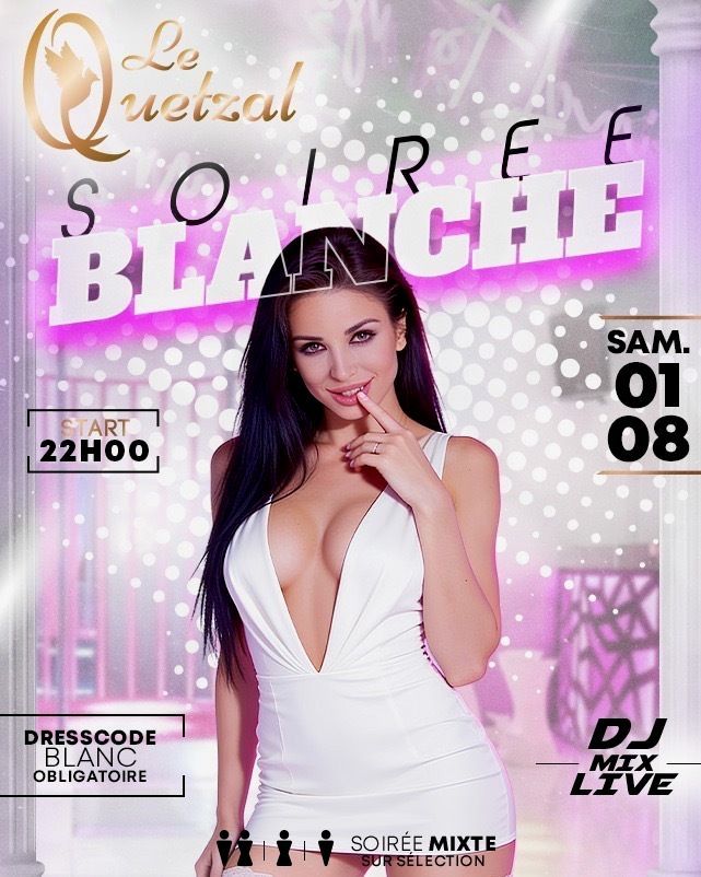 le_Quetzal's tweet photo. Ce soir, la pureté et l’innocence du blanc ne seront qu’une apparence.

Dress code : BLANC 🤍

START 22H 🕙

#lequetzal #montdemarsan #clubprivé https://t.co/73rVwYVWGP