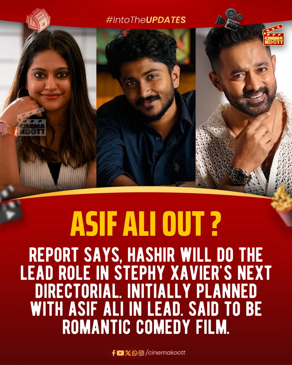 cinemakoott's tweet photo. #AsifAli out ??

#StephyXavier, #Hashir

_
#intotheupdates #cinemakoott https://t.co/KvFRkpcNOq